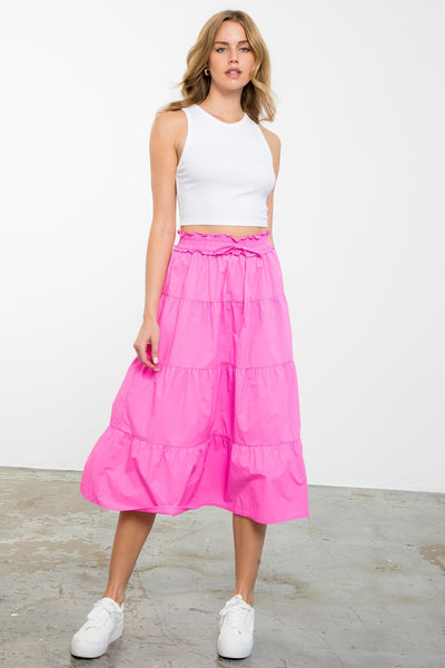 THML PINK TIERED SKIRT