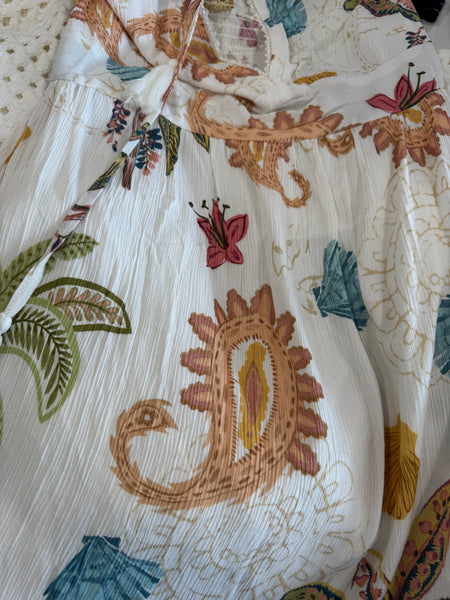 SURF GYPSY COASTAL BOHO PRINT HALTER MAXI DRESS