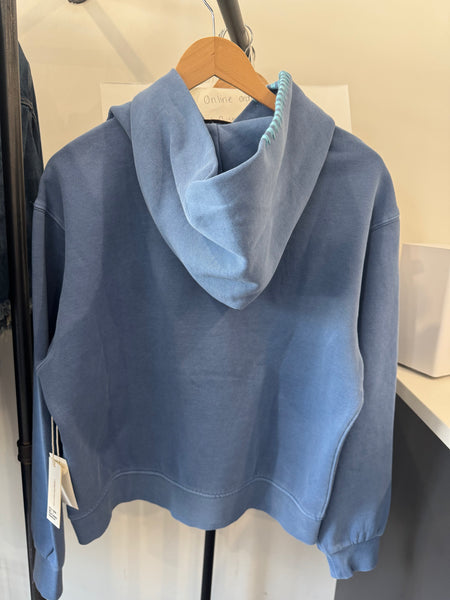 VINTAGE HAVANA GARMENT DYE HOODIE STITCHING BLUE
