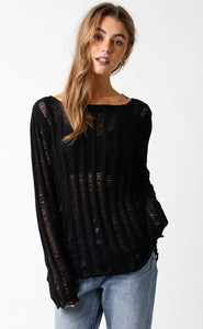 OLIVACEOUS LAYLA TOP BLACK