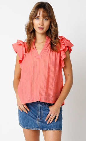 OLIVACEOUS MIA TOP CORAL