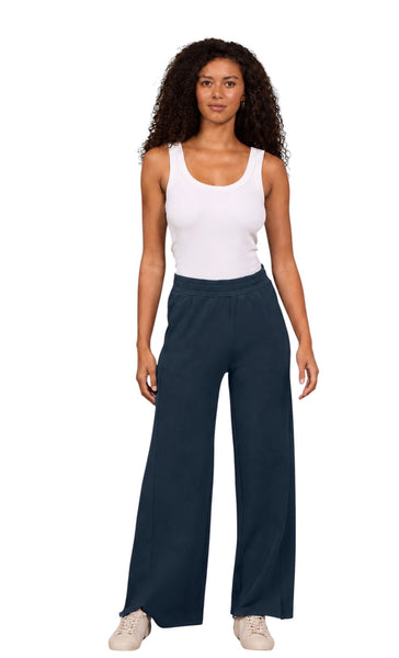 VINTAGE HAVANA CLOUD FLEECE WIDE LEG PANT MISTY BLUE