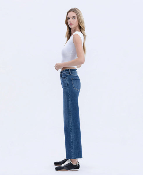 FLYING MONKEY HIGH RISE TROUSER PRESS WIDE LEG JEANS REMY