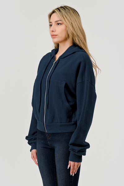 HASHTTAG VINTAGE DYE STRUCTURED HOODIE INDIGO