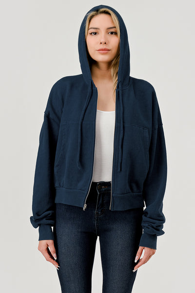 HASHTTAG VINTAGE DYE STRUCTURED HOODIE INDIGO