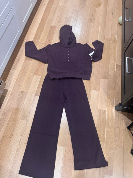 VINTAGE HAVANA BORDEAUX LUXE CLOUD SNAP HOODIE