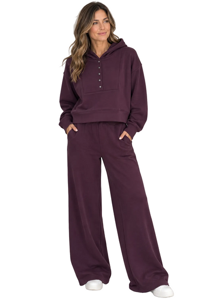 VINTAGE HAVANA BORDEAUX LUXE CLOUD SNAP HOODIE