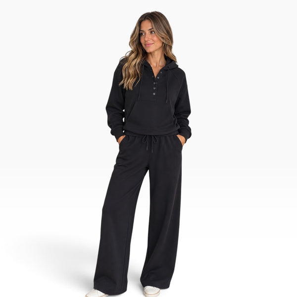 VINTAGE HAVANA BLACK LUXE CLOUD WIDE LEG PANT