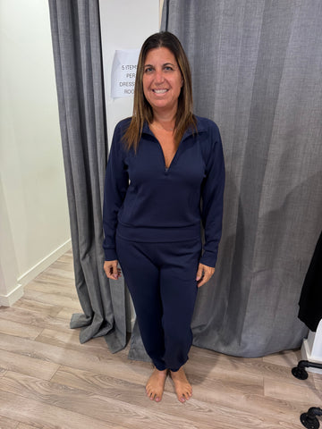 VINTAGE HAVANA COLLEGIATE NAVY CLOUD FLEECE JOGGER