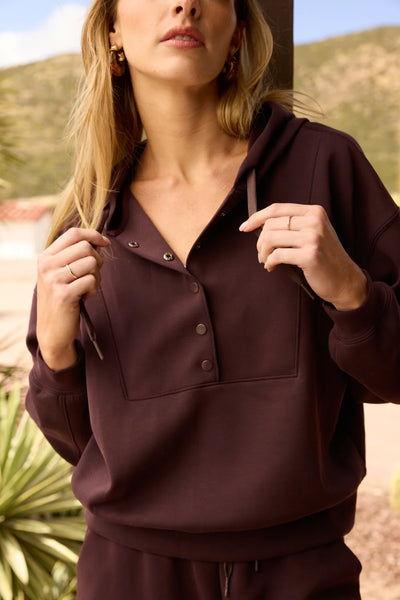 VINTAGE HAVANA BORDEAUX LUXE CLOUD SNAP HOODIE