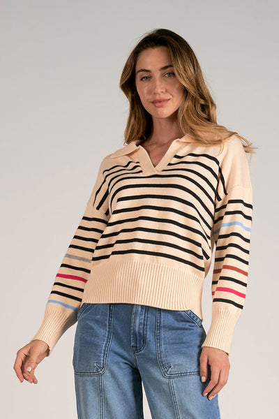 ELAN BEIGE STRIPED SWEATER