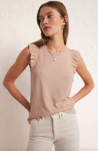 Z SUPPLY MARIELLE FLUTTER TANK SOFT PINK