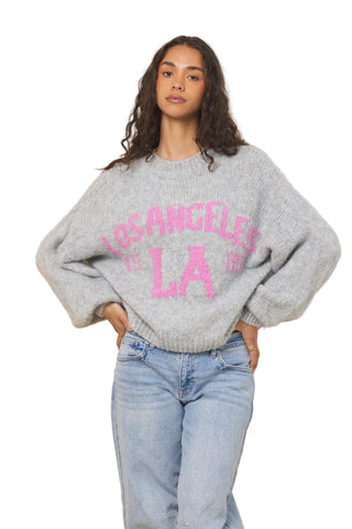 VINTAGE HAVANA LIGHT GREY PINK DESTINATION SWEATER LA