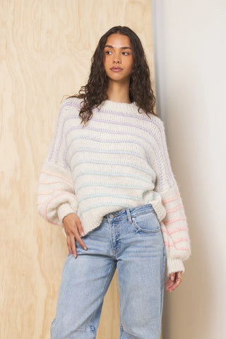 VINTAGE HAVANA ECRU OMBRE STRIPED SWEATER