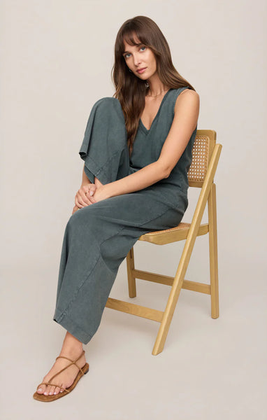 Z SUPPLY SCOUT JERSEY CROP FLARE PANT EMERALD COVE