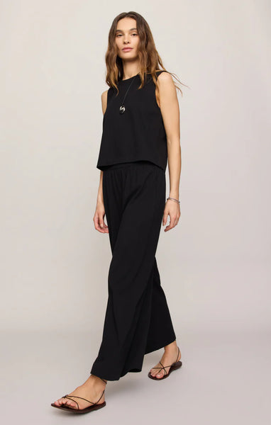 Z SUPPLY SCOUT JERSEY CROP FLARE TRUE BLACK