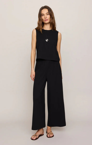 Z SUPPLY SCOUT JERSEY CROP FLARE TRUE BLACK