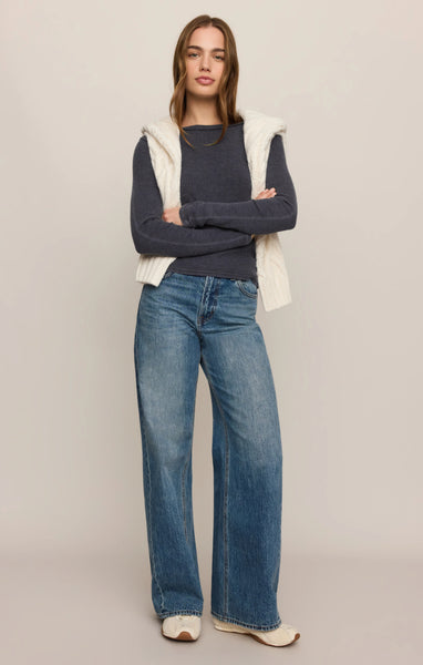 Z SUPPLY ARLET MINI THERMAL TOP OXFORD BLUE