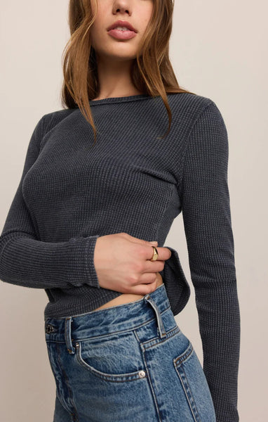 Z SUPPLY ARLET MINI THERMAL TOP OXFORD BLUE