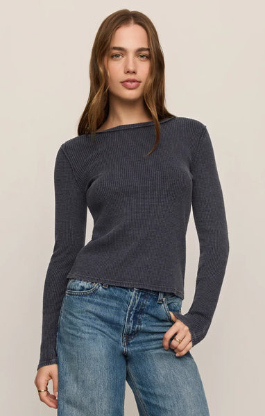 Z SUPPLY ARLET MINI THERMAL TOP OXFORD BLUE