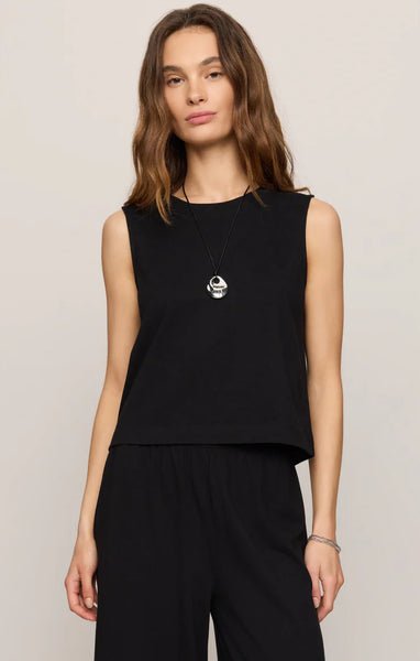 Z SUPPLY SLOANE JERSEY MUSCLE TANK TRUE BLACK
