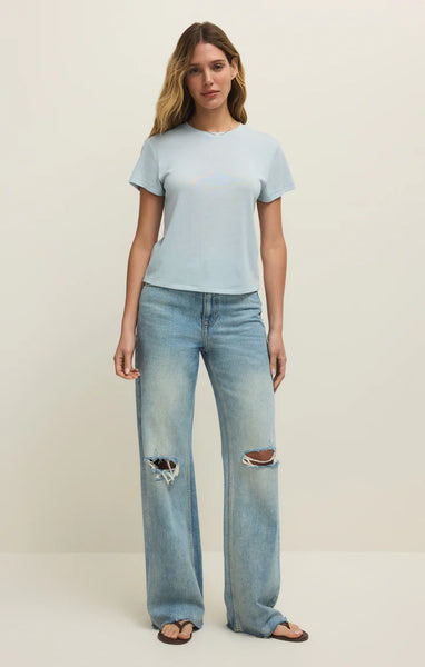 Z SUPPLY TOURIST KNIT JERSEY TEE RAIN