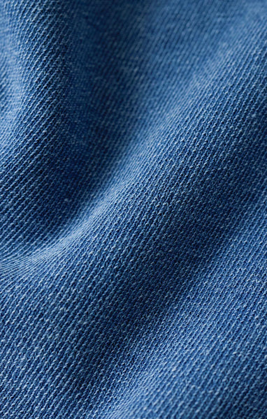 Z SUPPLY CURRAN KNIT DENIM CROPPED SWEATSHIRT CALYPSO BLUE INDIGO