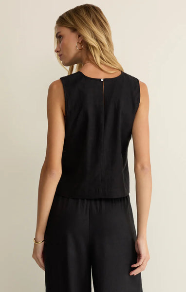 Z SUPPLY SLOANE LINEN TANK BLACK