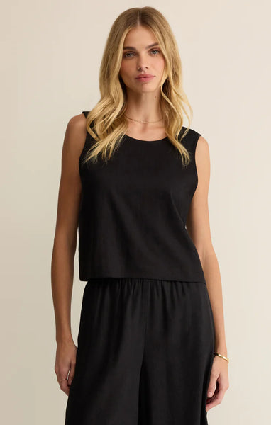 Z SUPPLY SLOANE LINEN TANK BLACK