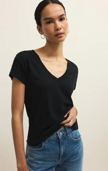 Z SUPPLY MODERN V NECK TEE BLACK
