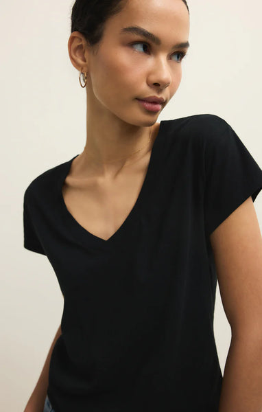 Z SUPPLY MODERN V NECK TEE BLACK