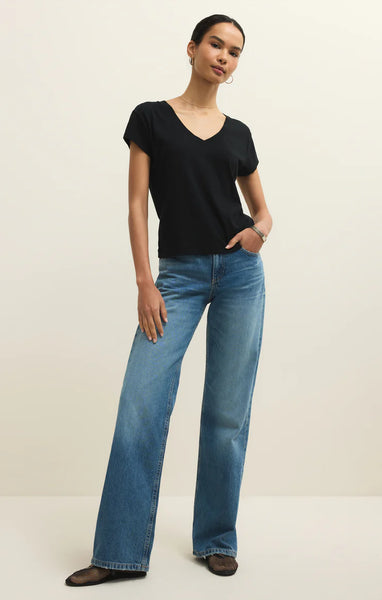 Z SUPPLY MODERN V NECK TEE BLACK