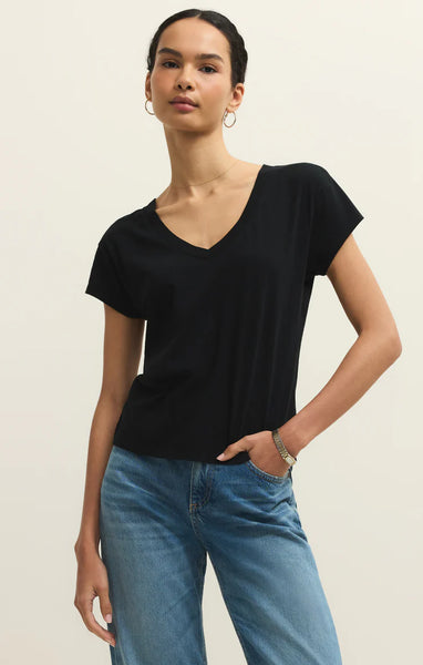 Z SUPPLY MODERN V NECK TEE BLACK