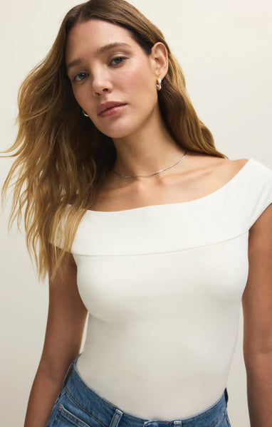 Z SUPPLY SECOND SKIN OFF SHOULDER TOP CLOUD