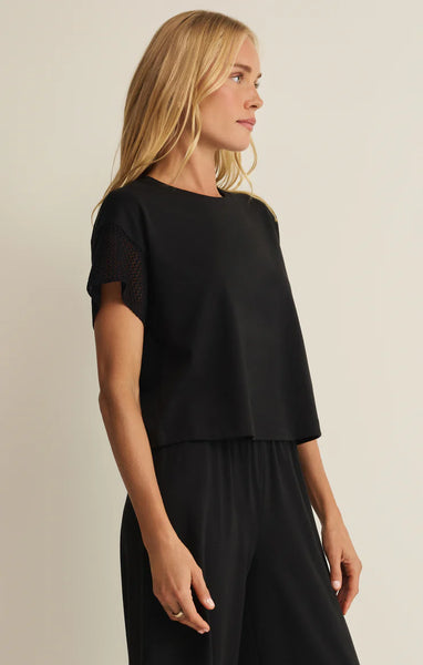 Z SUPPLY BANYAN CROCHET TOP BLACK