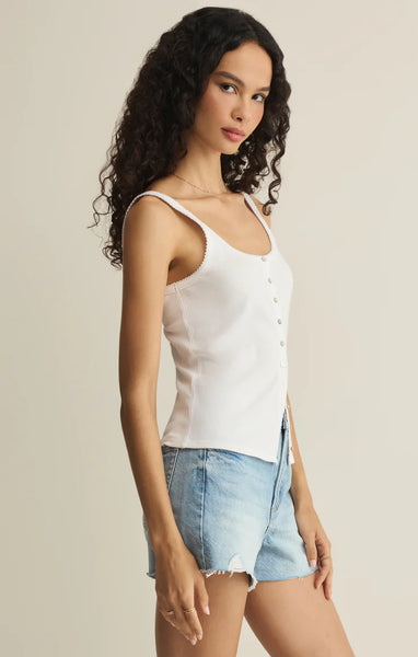 Z SUPPLY NIKO SCALLOP RIB TANK WHITE