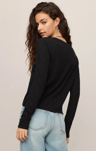 Z SUPPLY JUNIE LONG SLEEVE TEE BLACK