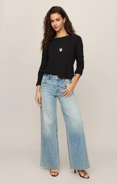 Z SUPPLY JUNIE LONG SLEEVE TEE BLACK