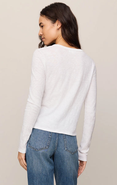 Z SUPPLY JUNIE LONG SLEEVE TEE WHITE