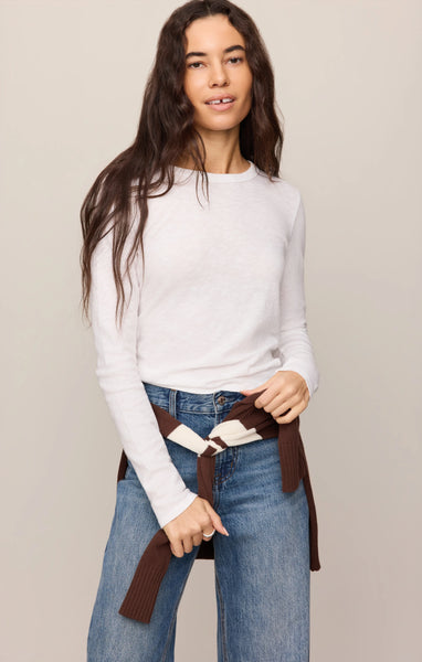 Z SUPPLY JUNIE LONG SLEEVE TEE WHITE