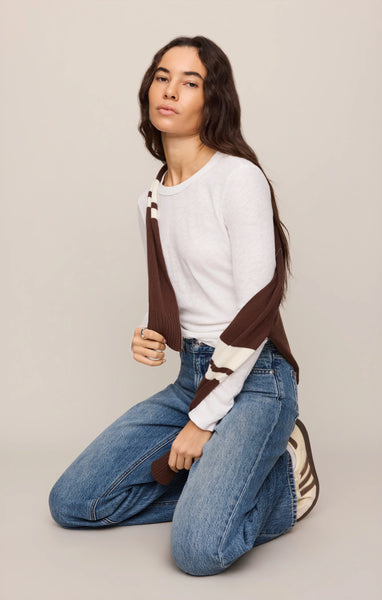 Z SUPPLY JUNIE LONG SLEEVE TEE WHITE