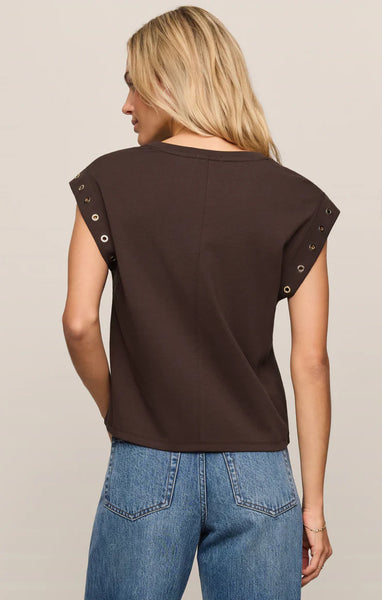 Z SUPPLY CAMINO GROMMET TOP DARK CHOCOLATE
