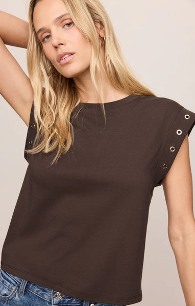 Z SUPPLY CAMINO GROMMET TOP DARK CHOCOLATE