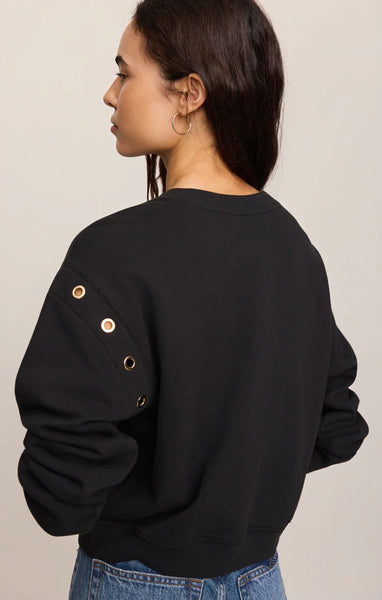 Z SUPPLY AXEL GROMMET SWEATSHIRT BLACK