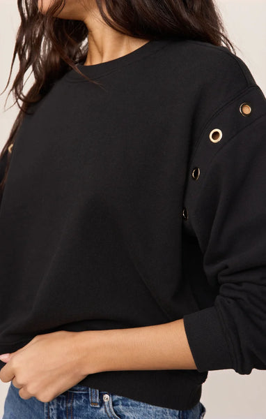 Z SUPPLY AXEL GROMMET SWEATSHIRT BLACK