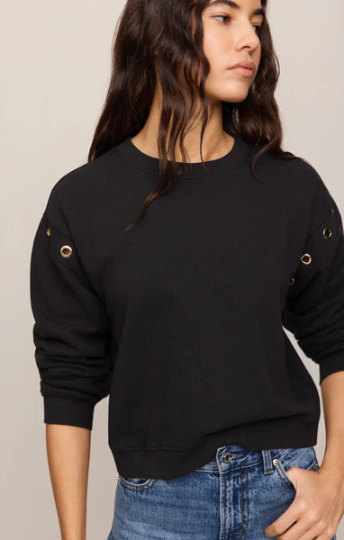 Z SUPPLY AXEL GROMMET SWEATSHIRT BLACK