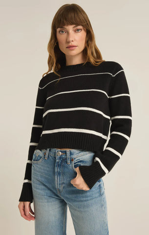 Z SUPPLY MILAN STRIPED SWEATER IN BLACK