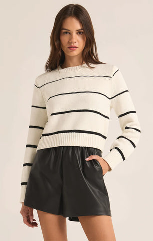 Z SUPPLY MILAN STRIPED SWEATER IN NATURAL