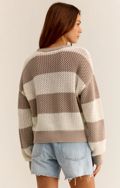 Z SUPPLY BROADBEACH STRIPED SWEATER PUTTY