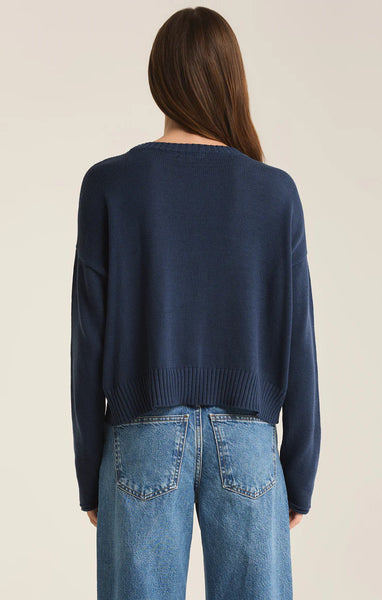 Z SUPPLY SIENNA STAR SWEATER MIDNIGHT BLUE